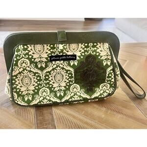 Petunia Pickle Bottom‎ Crosstown Clutch Diaper Bag / Purse Green & White